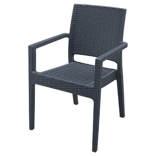 Καρέκλα Ibiza, 58x59x87 cm., Genomax - Γκρι σκούρο